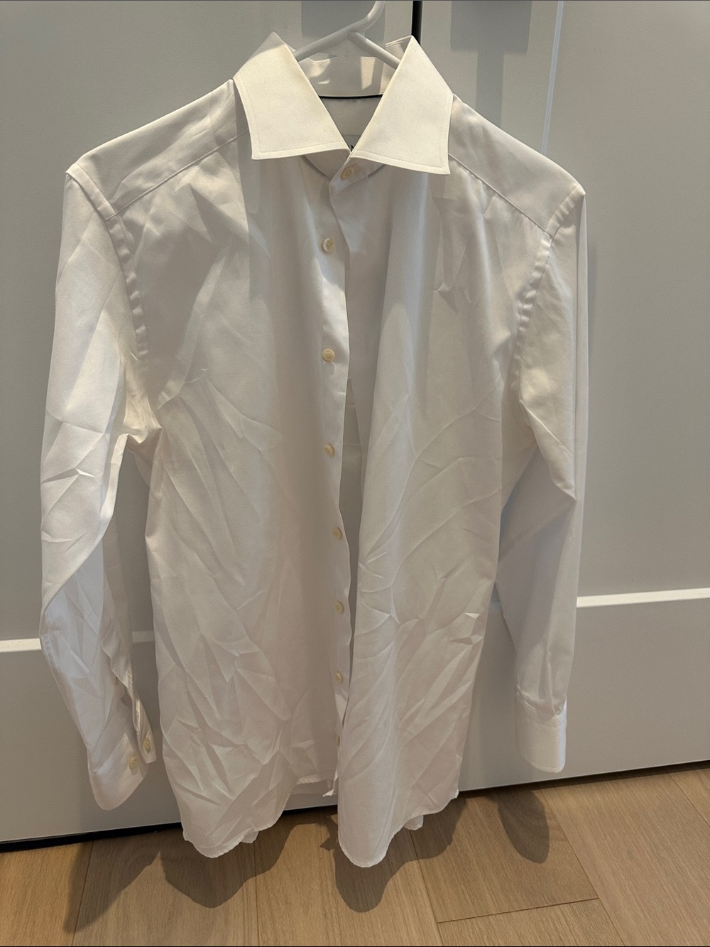 Eton White Men's Dress Shirt with Spread Collar